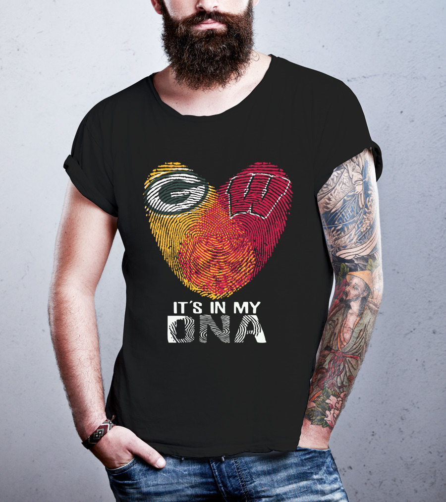 Packers Wisconsin Badgers Fingerprint It's In My DNA T-Shirt