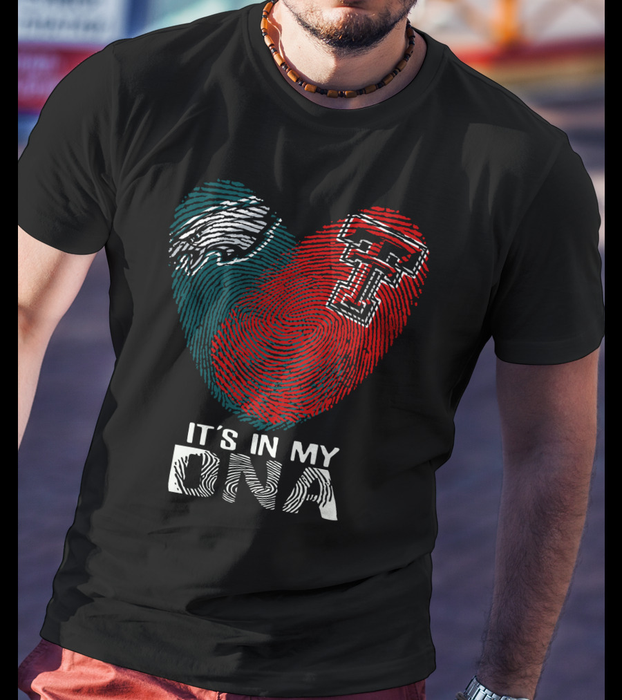 Philadelphia Eagles Texas Tech Fingerprint It's In My DNA T-Shirt