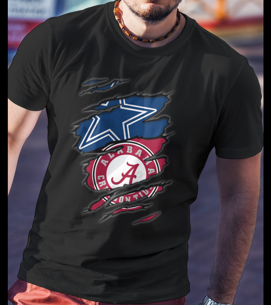 Cowboys Star Meets Alabama Crimson Tide Fusion T-Shirt