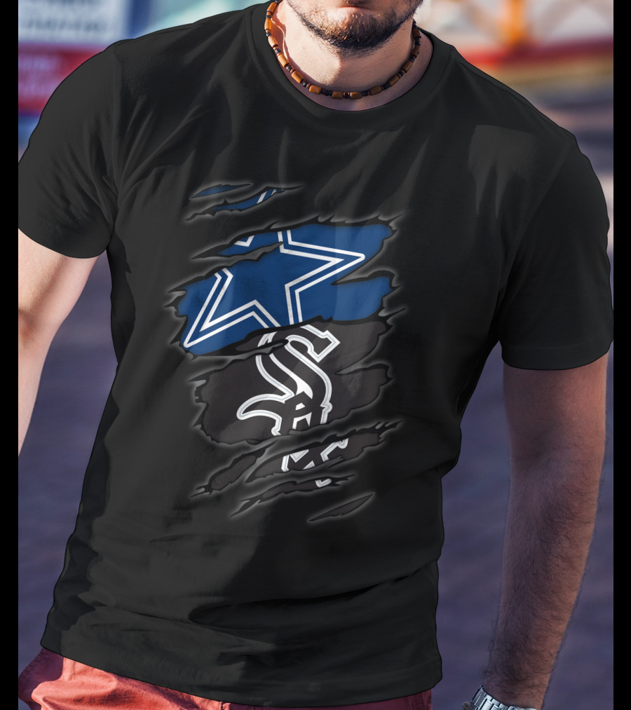 Cowboys Star And Chicago White Sox Logo Fusion T-Shirt