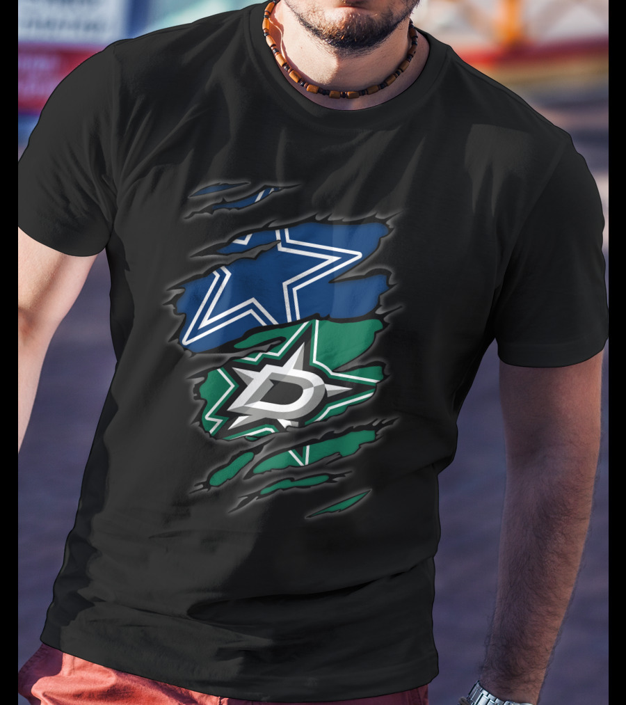 Dallas Cowboys Stars Dual Team Collaboration T-Shirt