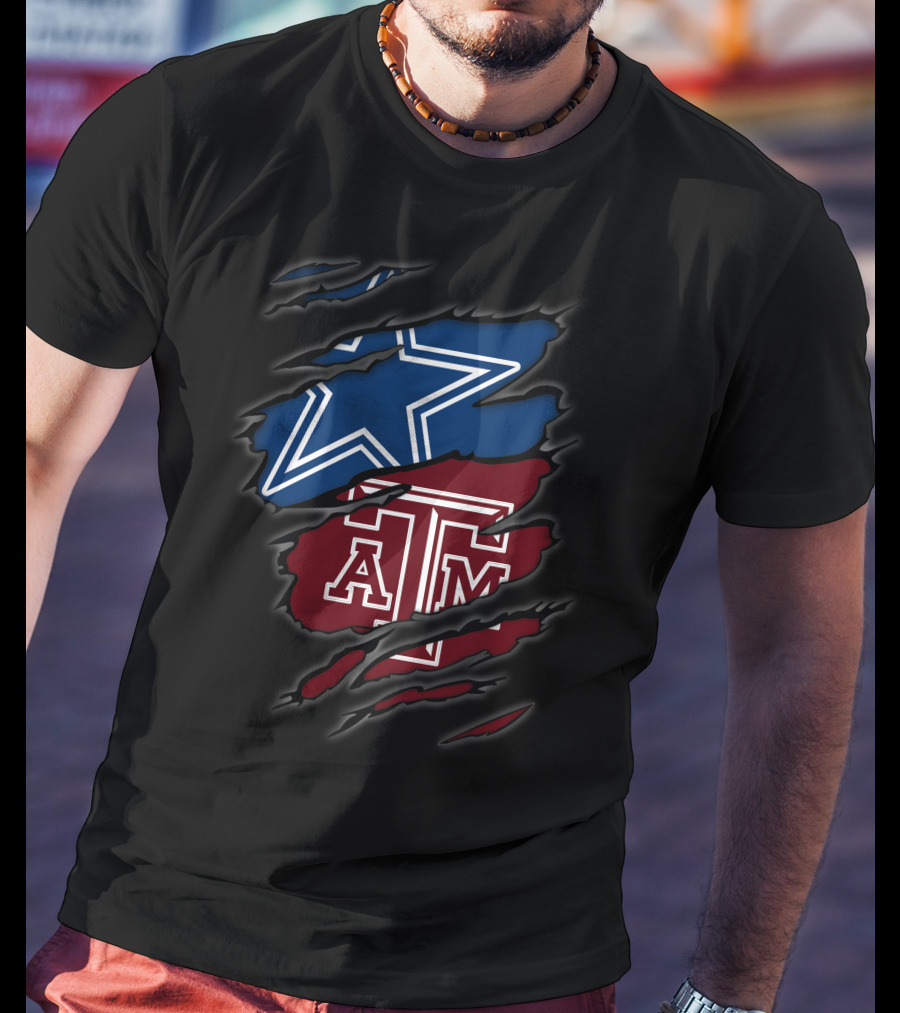 Dallas Cowboys Texas A&M Aggies Star Logo Patchwork T-Shirt
