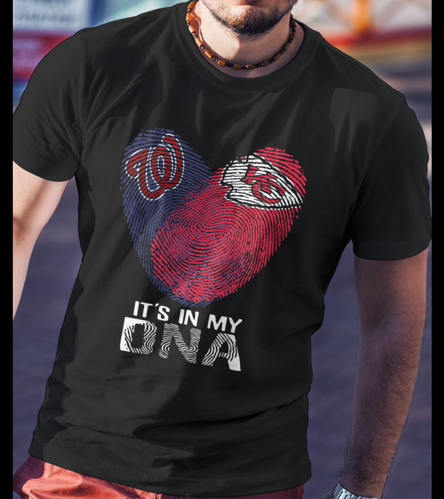 Washington Nationals Chiefs Fingerprint It's In My DNA T-Shirt