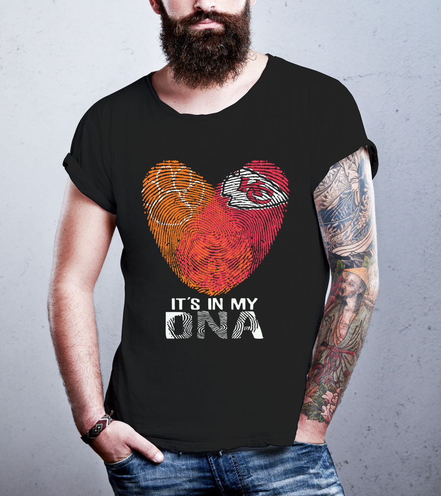 Clemson Tigers And Chiefs Dna Fingerprint Design With It's In My Dna T-Shirt