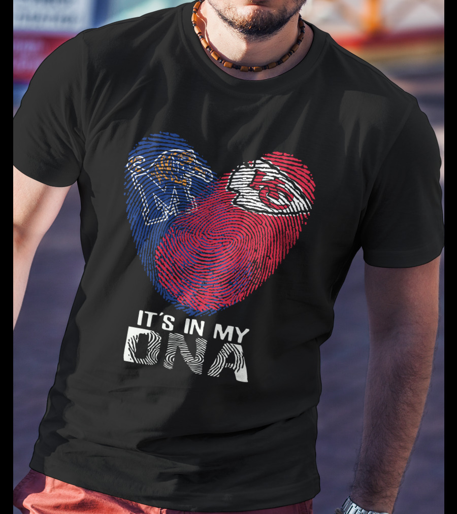 Memphis Tigers Chiefs Heart Fingerprint It's In My Dna T-Shirt