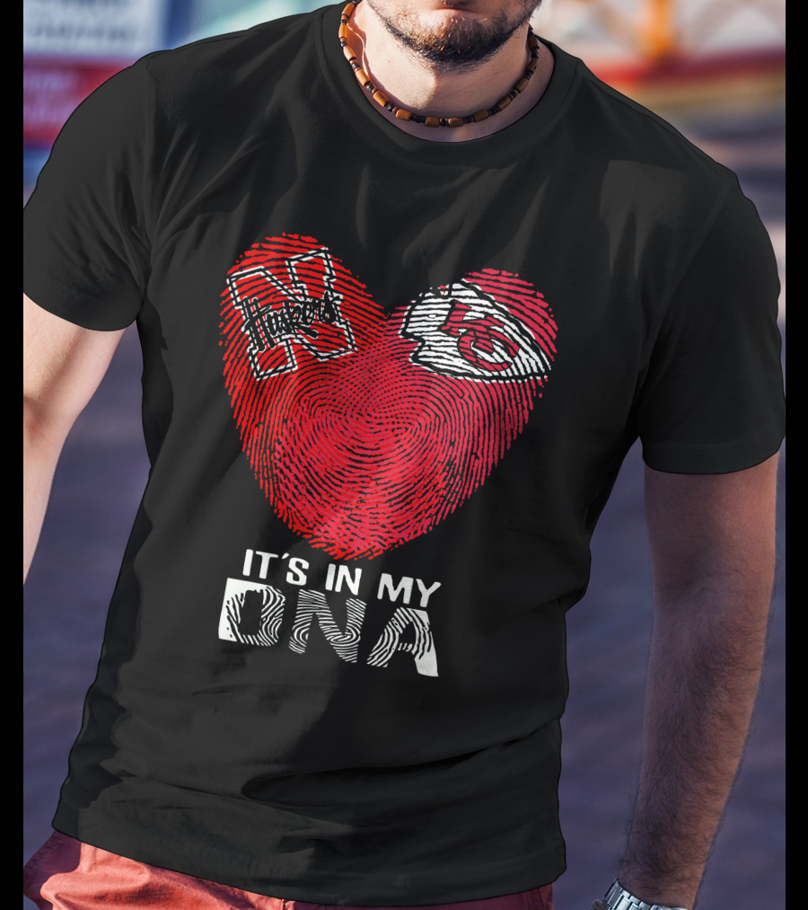 Nebraska Cornhuskers Kansas City Chiefs Heart It's In My Dna T-Shirt