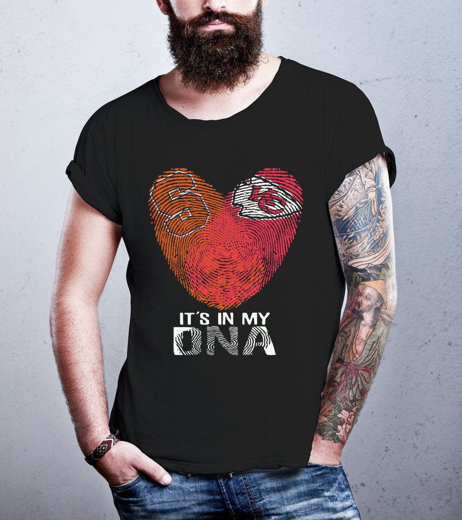 Syracuse Orange And Kansas City Chiefs It's In My DNA Fingerprint Heart T-Shirt