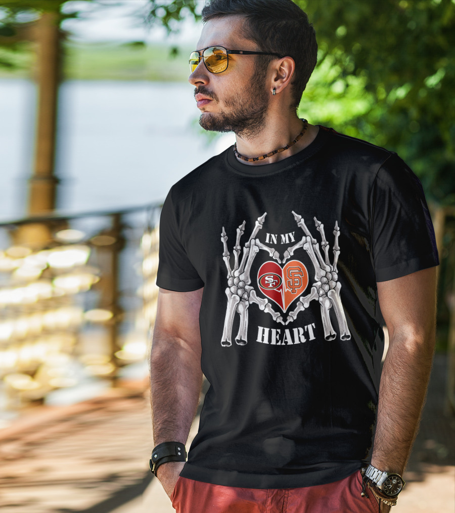 San Francisco 49ers And Giants Love In My Heart T-Shirt