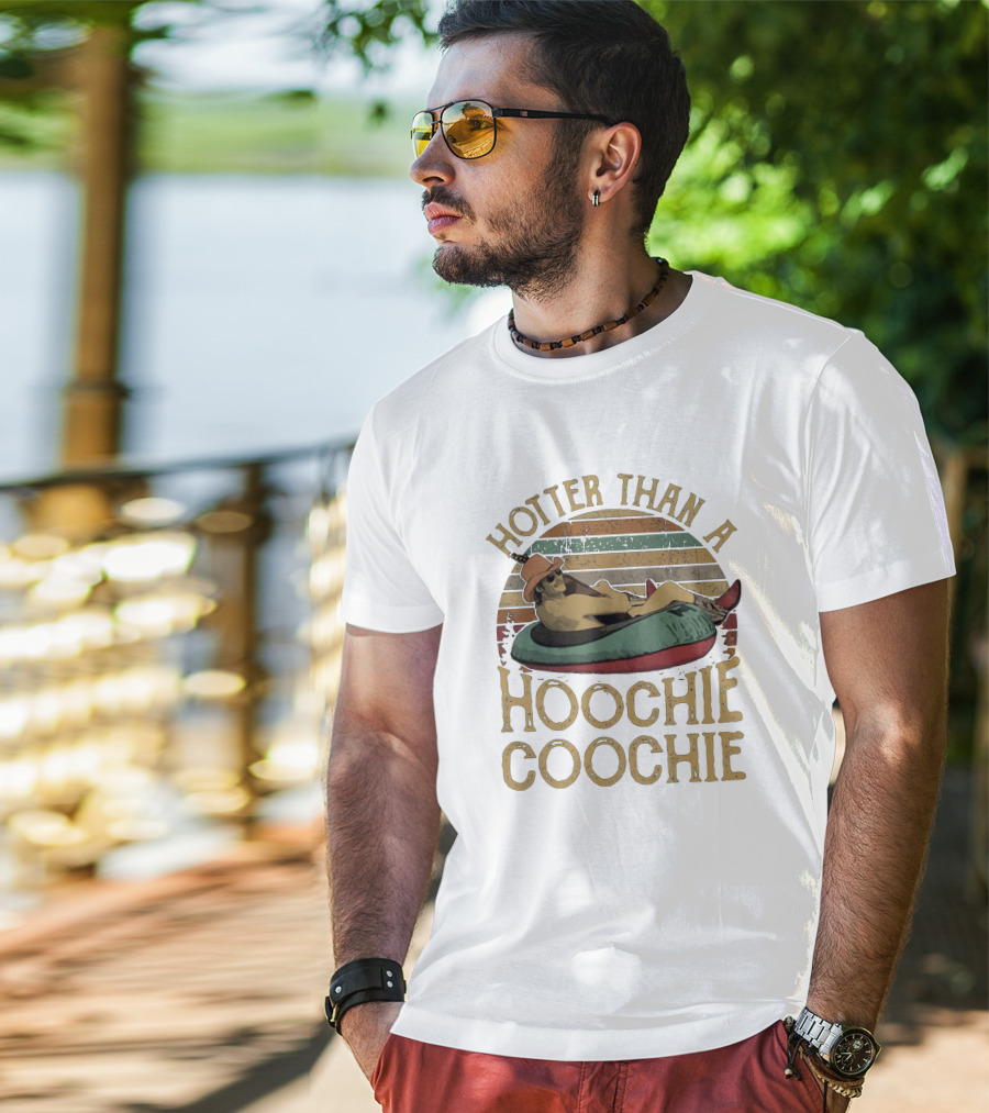 Hotter Than A Hoochie Coochie Retro Floatie Cowboy T-Shirt