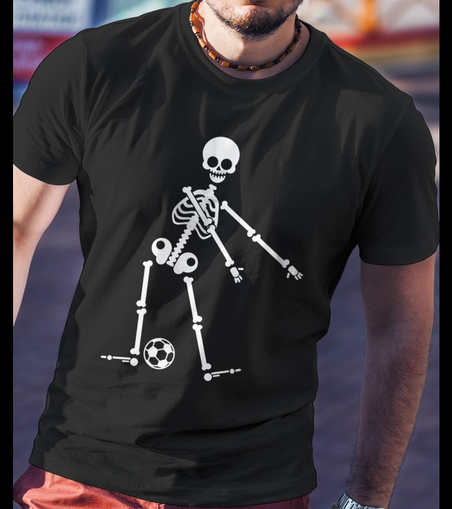 Skeleton Flossing Dance With Soccer Ball T-Shirt