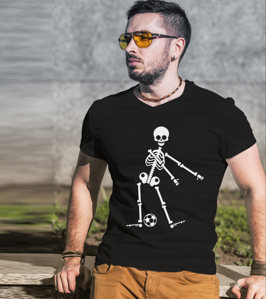 Skeleton Flossing Dance With Soccer Ball T-Shirt