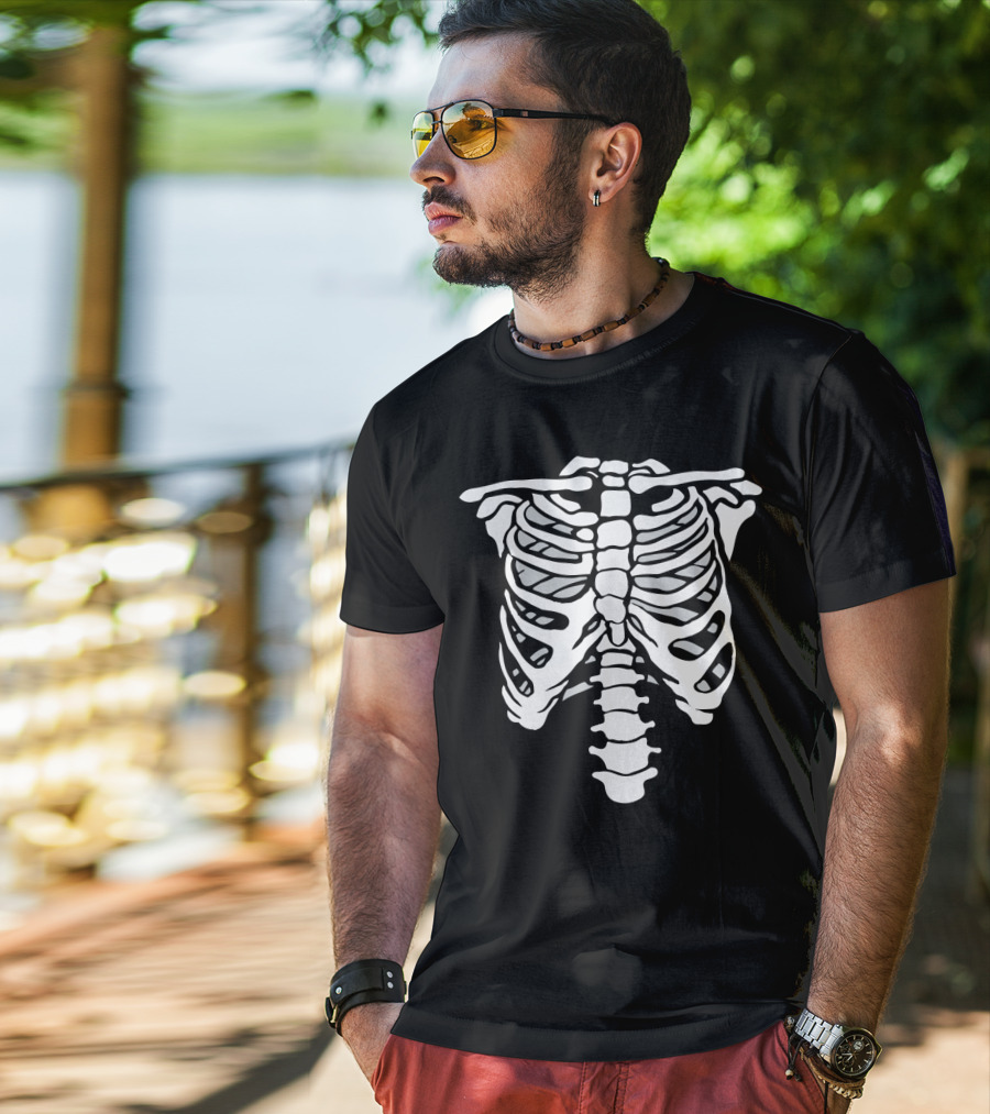 Skeletal Ribcage Humor T-Shirt