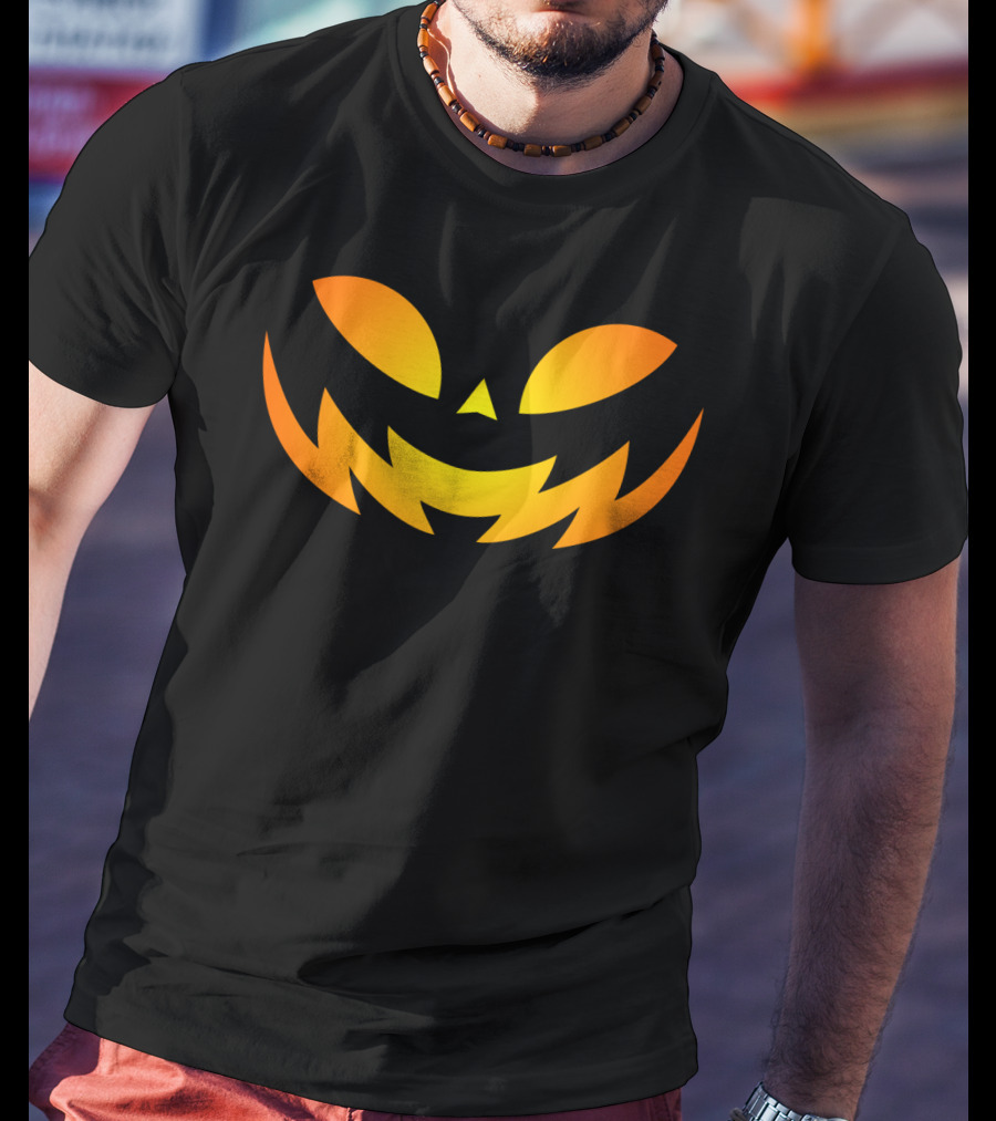 Spooky Grinning Jack-O'-Lantern Face T-Shirt