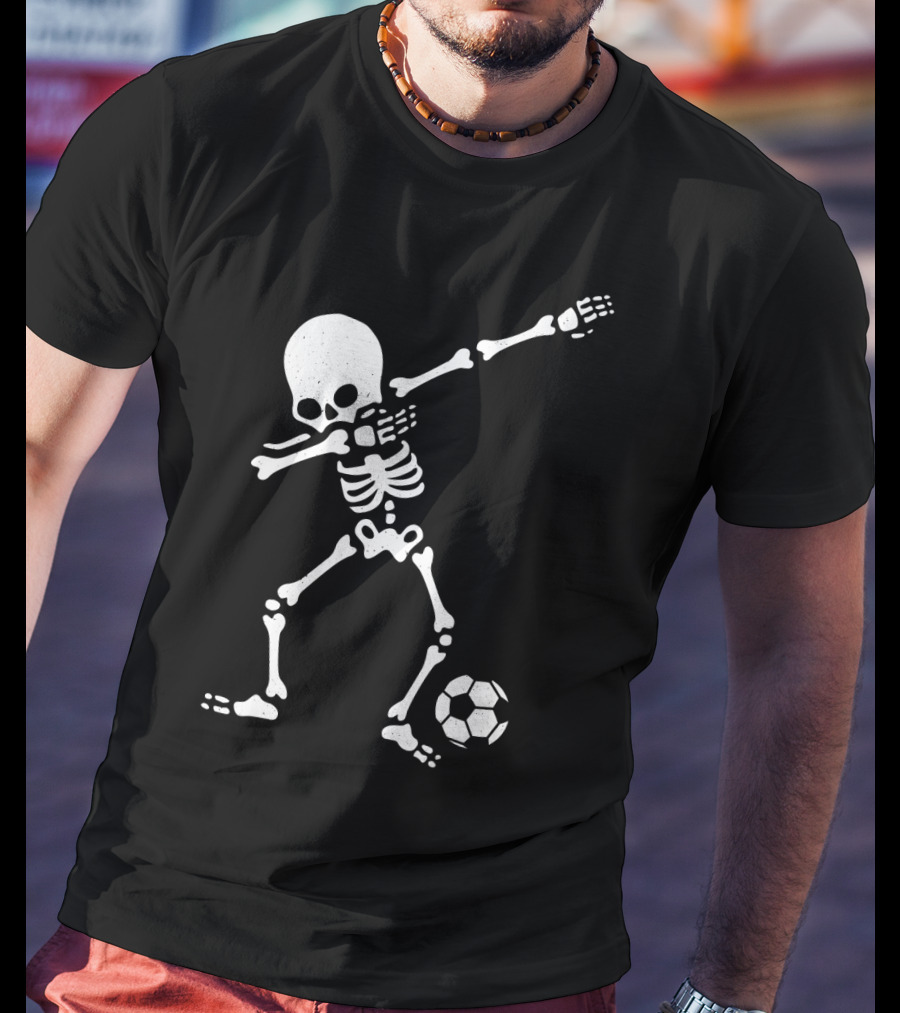 Skeleton Dabbing With Soccer Ball Pose T-Shirt