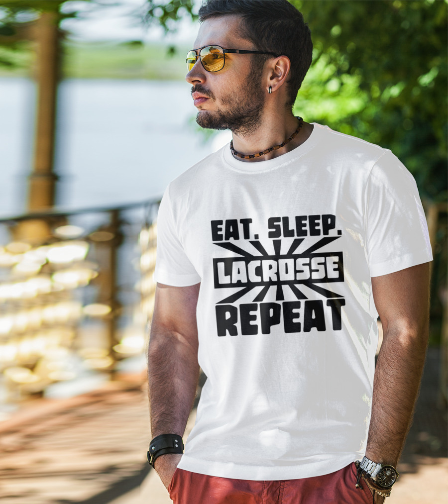 Eat Sleep Lacrosse Repeat Burst T-Shirt