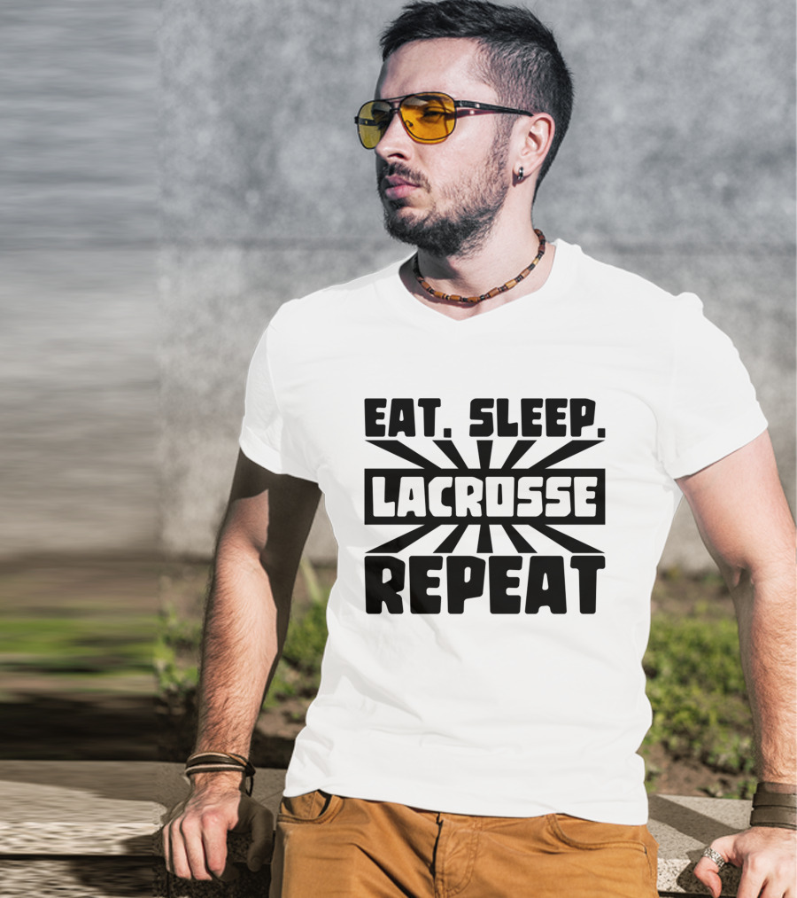 Eat Sleep Lacrosse Repeat Burst T-Shirt