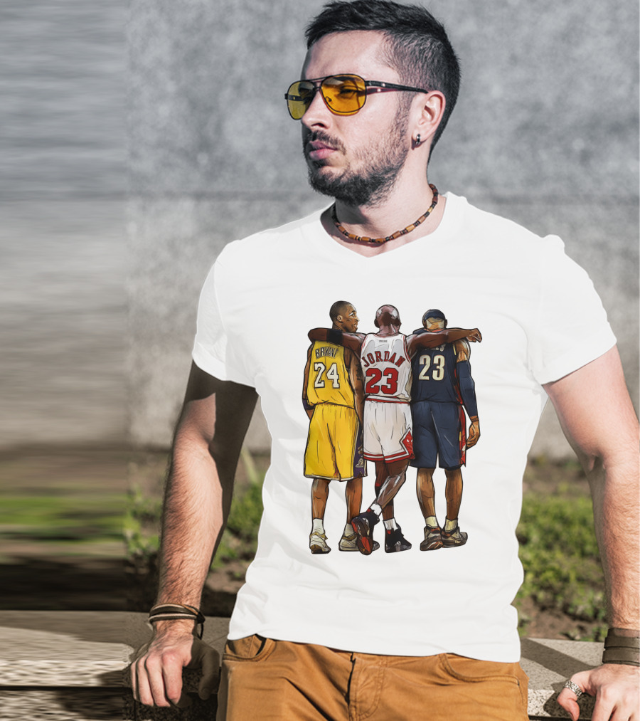 Kobe Bryant Michael Jordan 23 Lebron James 24 23 23 Lakers Bulls Cavaliers T-Shirt