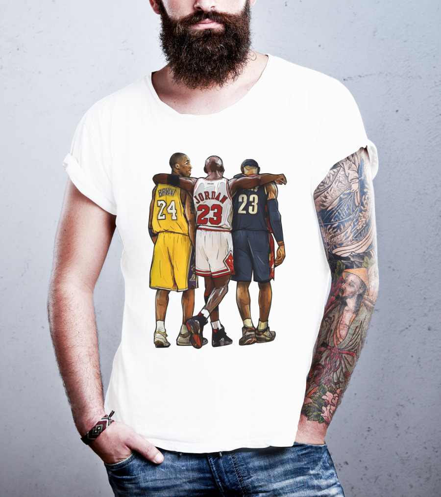 Kobe Bryant Michael Jordan 23 Lebron James 24 23 23 Lakers Bulls Cavaliers T-Shirt