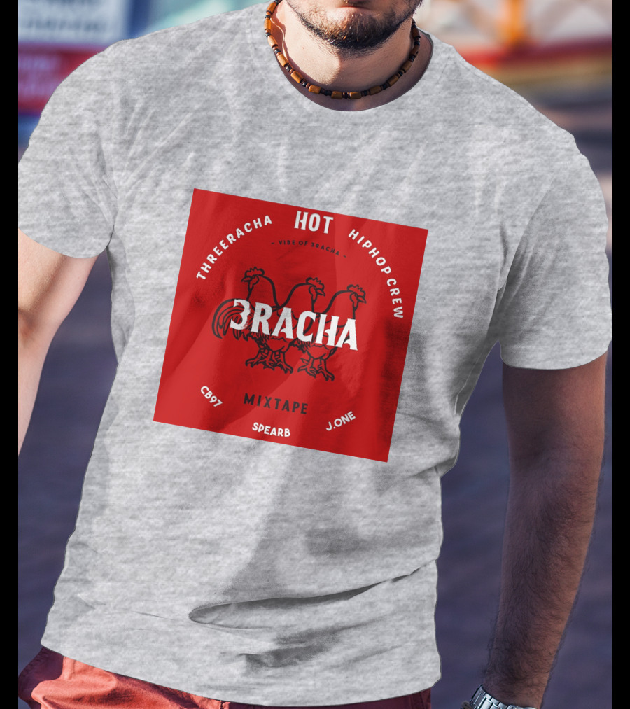 Three Racha Hot Hip Hop Crew Mixtape 3racha Vibe Of 3racha CB97 Spearb J.One T-Shirt
