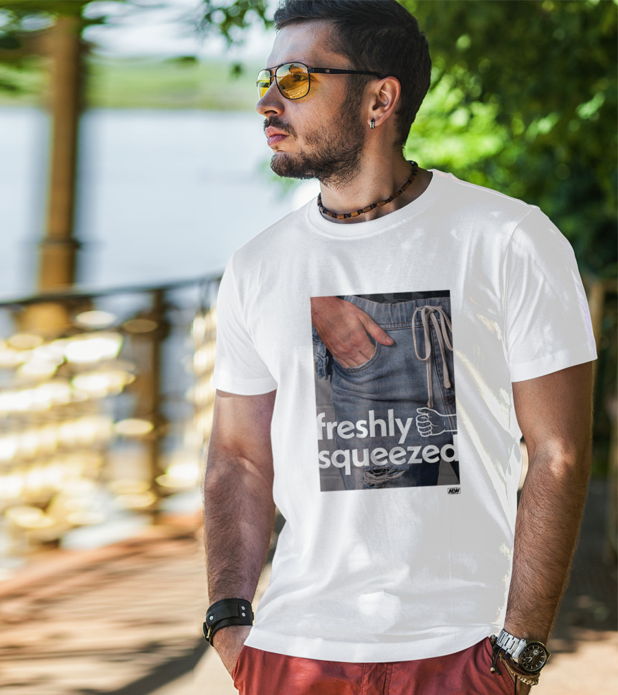 Aew Freshly Squeezed Orange Cassidy Pocket Kris Statlander T-Shirt