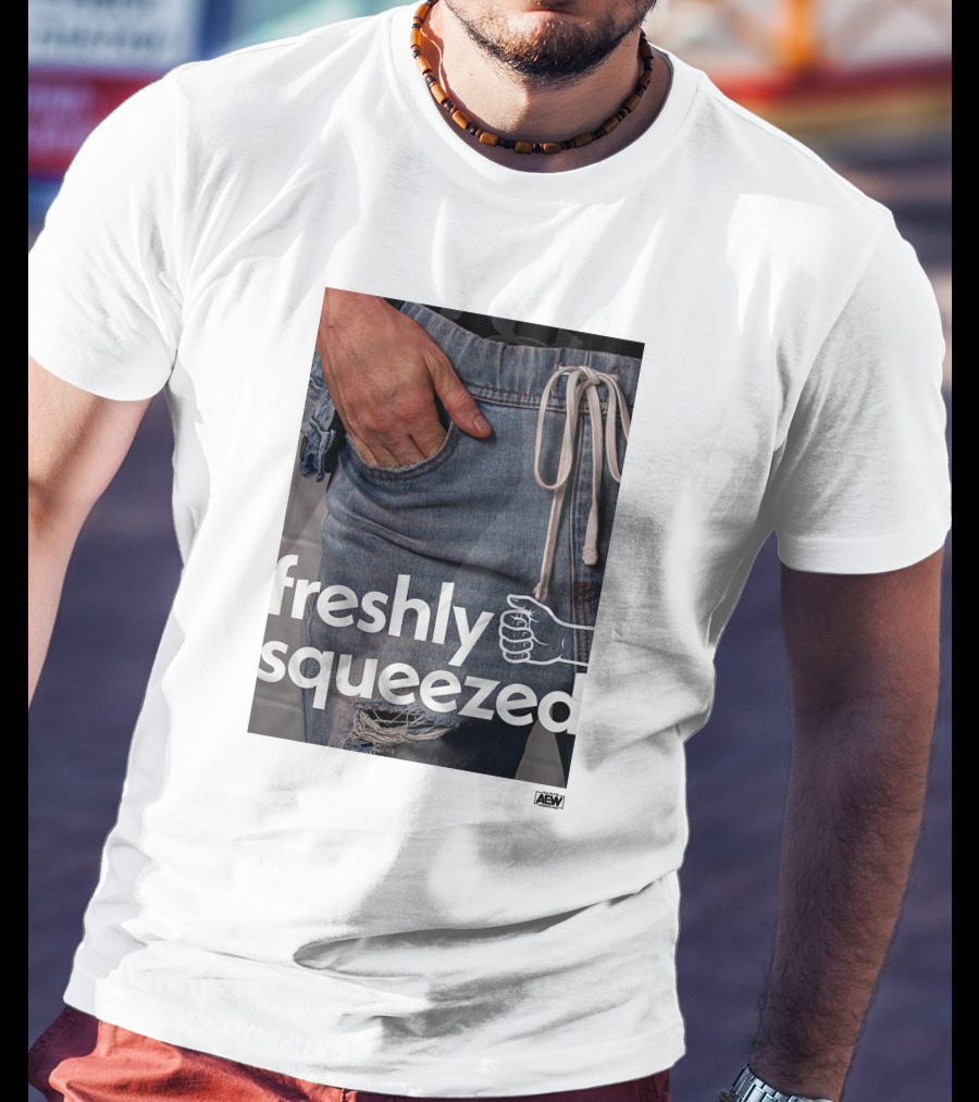 Aew Freshly Squeezed Orange Cassidy Pocket Kris Statlander T-Shirt