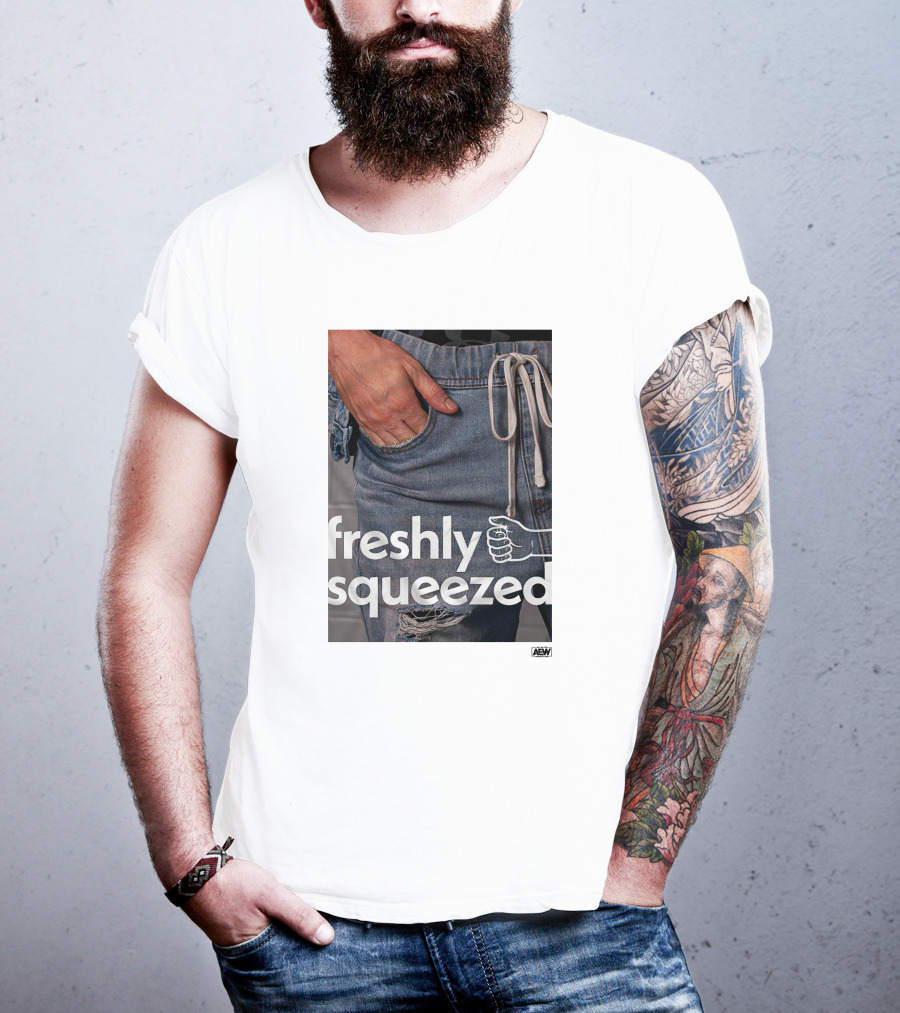Aew Freshly Squeezed Orange Cassidy Pocket Kris Statlander T-Shirt