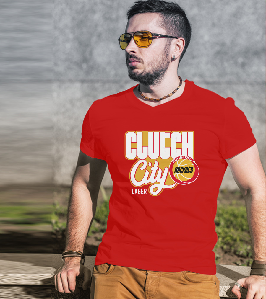 Houston Rockets Clutch City Lager Basketball Vernon Maxwell T-Shirt