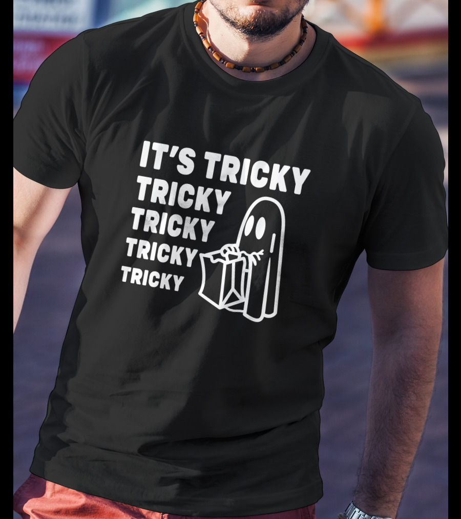 It's Tricky Ghost Boo Halloween Featuring LittleVodkaOwl T-Shirt