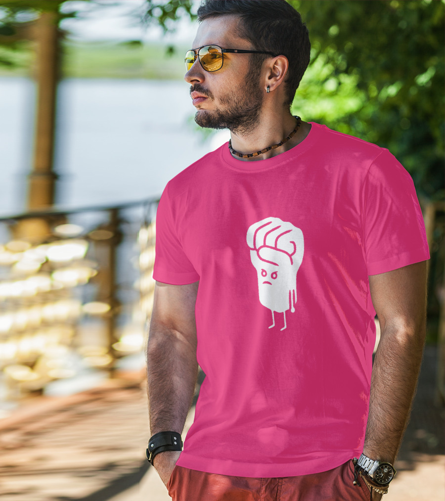 Tumindig By Linya-Linya Saab Fist Character On Pink Background T-Shirt