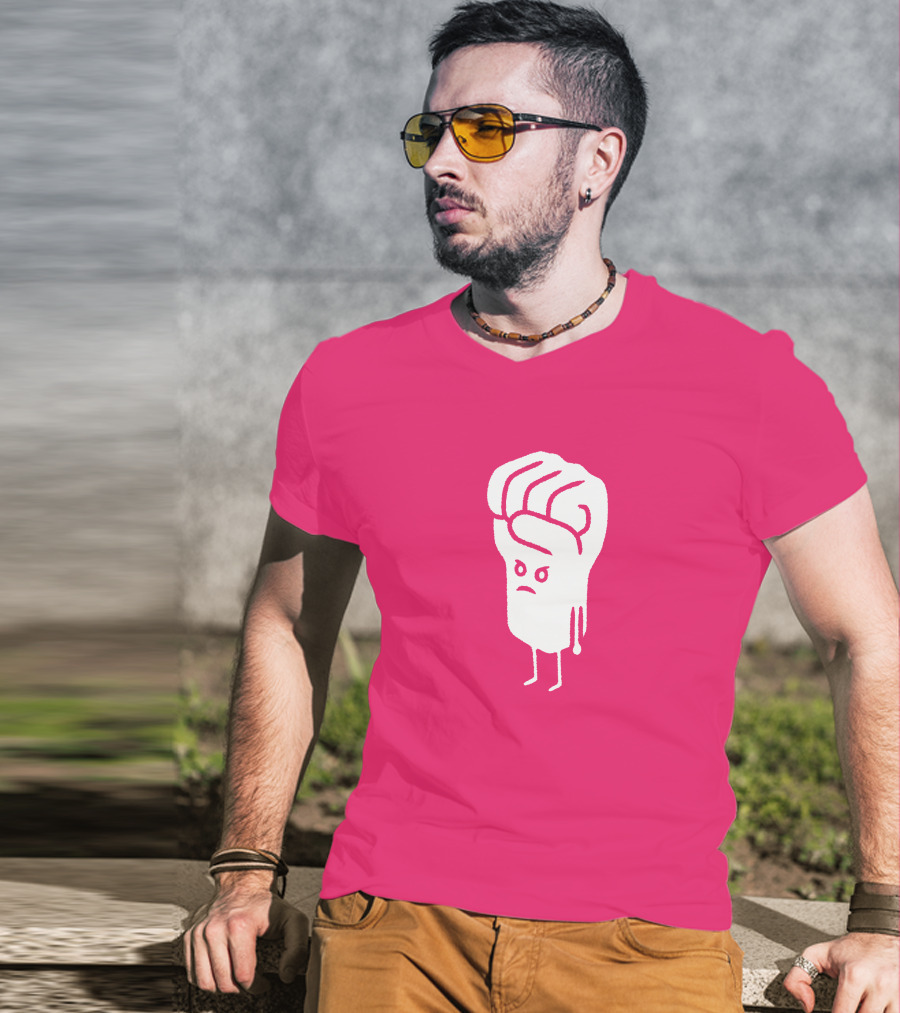 Tumindig By Linya-Linya Saab Fist Character On Pink Background T-Shirt
