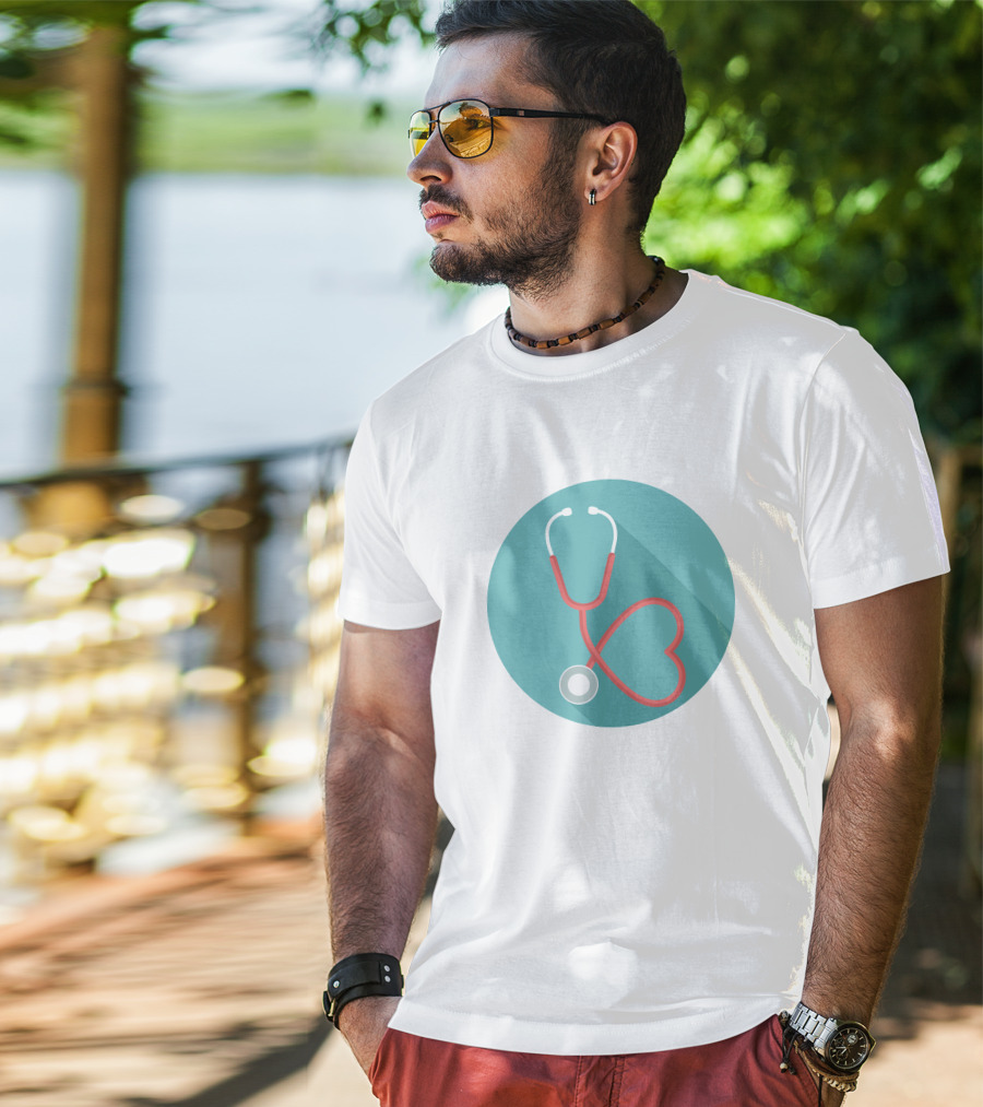 HEART K13 Stethoscope In Heart Shape Medical T-Shirt