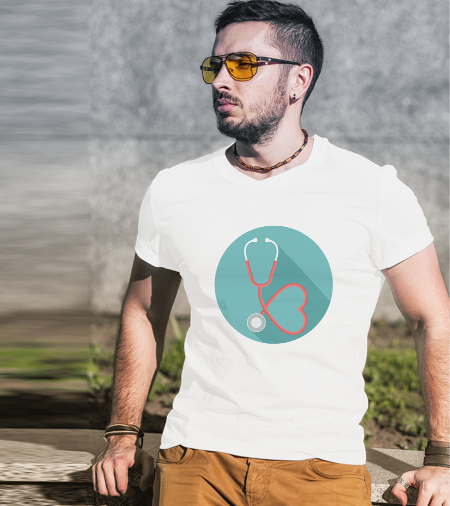 HEART K13 Stethoscope In Heart Shape Medical T-Shirt
