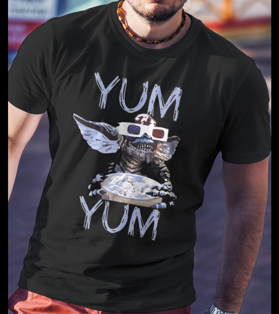 Gremlins Stripe Yum Yum 3D Glasses Eating T-Shirt