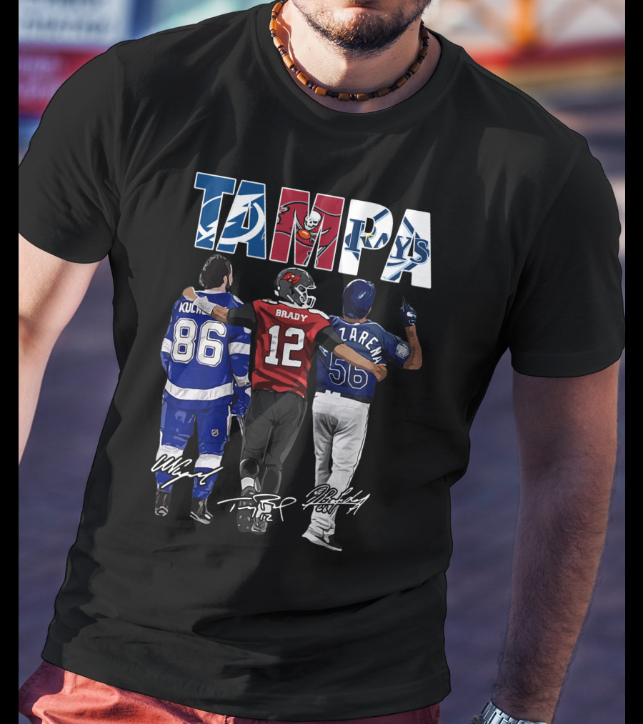 Tampa Bay Lightning Buccaneers Rays Kucherov Brady Arozarena T-Shirt