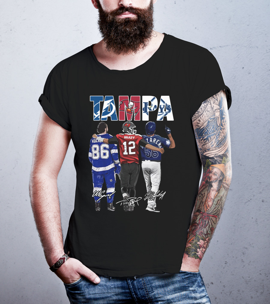 Tampa Bay Lightning Buccaneers Rays Kucherov Brady Arozarena T-Shirt