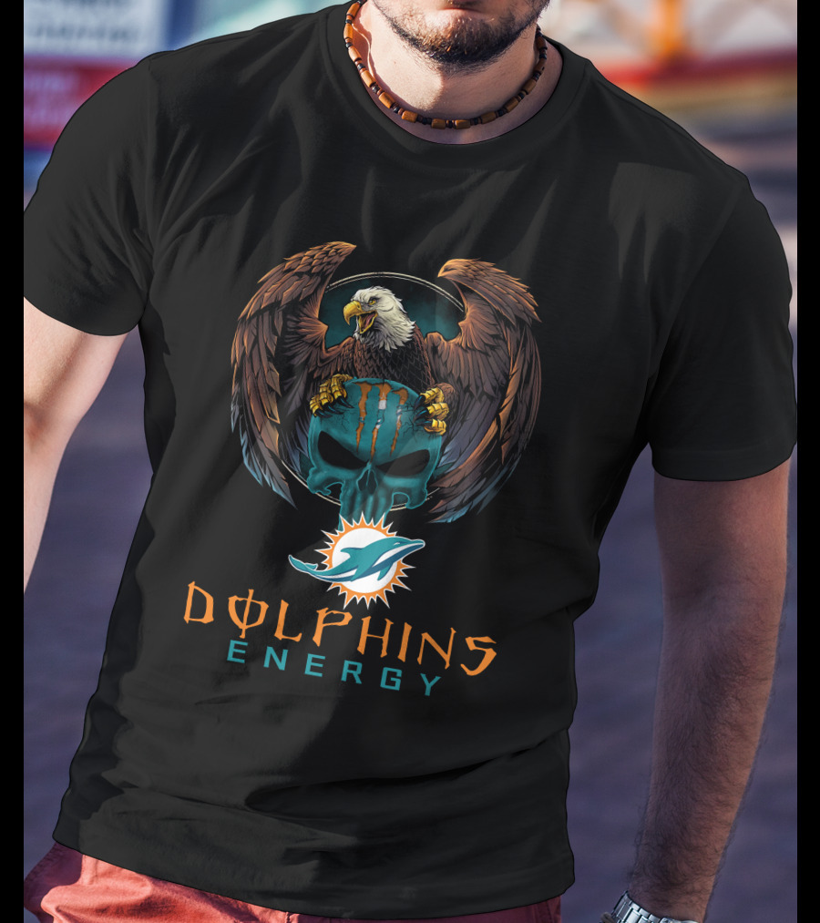 Dolphins Energy Miami Dolphins Eagle Skull T-Shirt