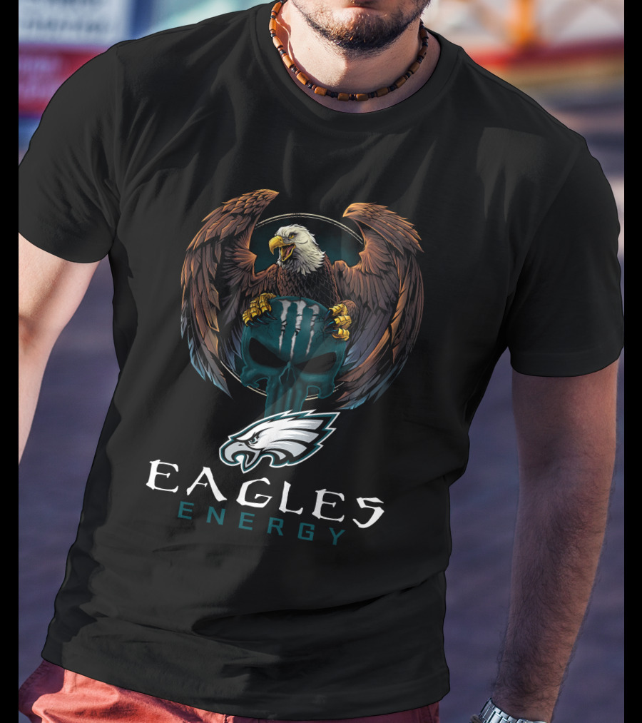 Philadelphia Eagles Energy Eagle With Iconic Skull And Wings T-Shirt