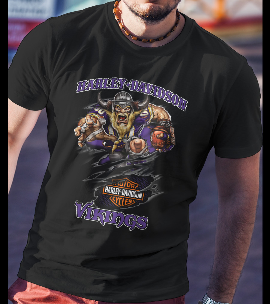 Harley Davidson Vikings Motor Cycles T-Shirt