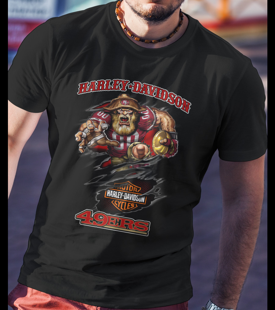 Harley Davidson San Francisco 49ers Football Mascot T-Shirt