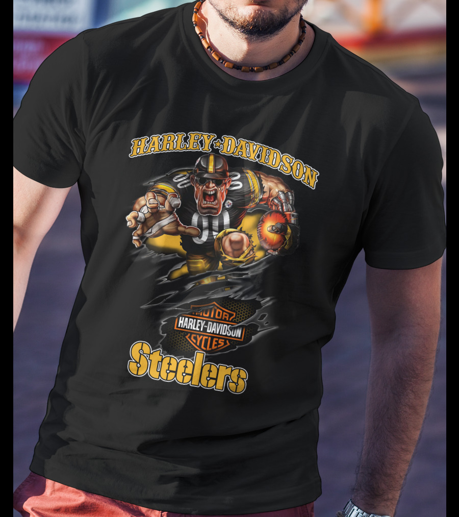 Harley Davidson Steelers Hl Mascots Pittsburgh Steelers T-Shirt