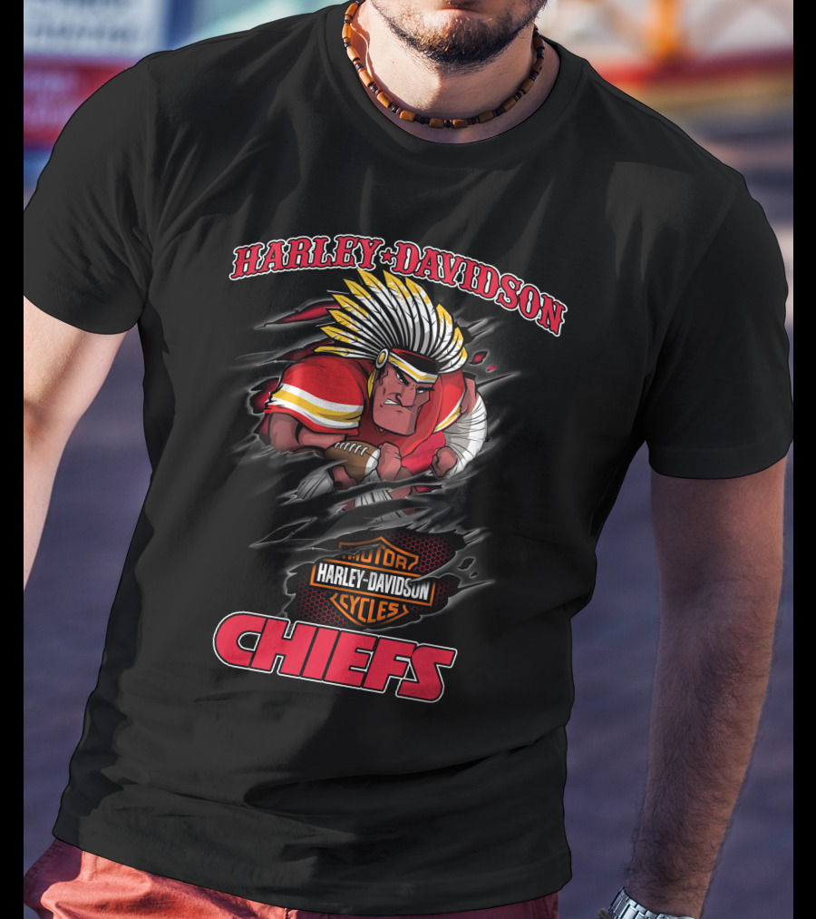 Harley Davidson Chiefs Kansas City Motorcycles T-Shirt
