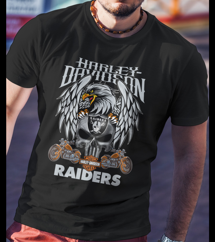 Harley Davidson Motor Raiders Las Vegas Raiders T-Shirt
