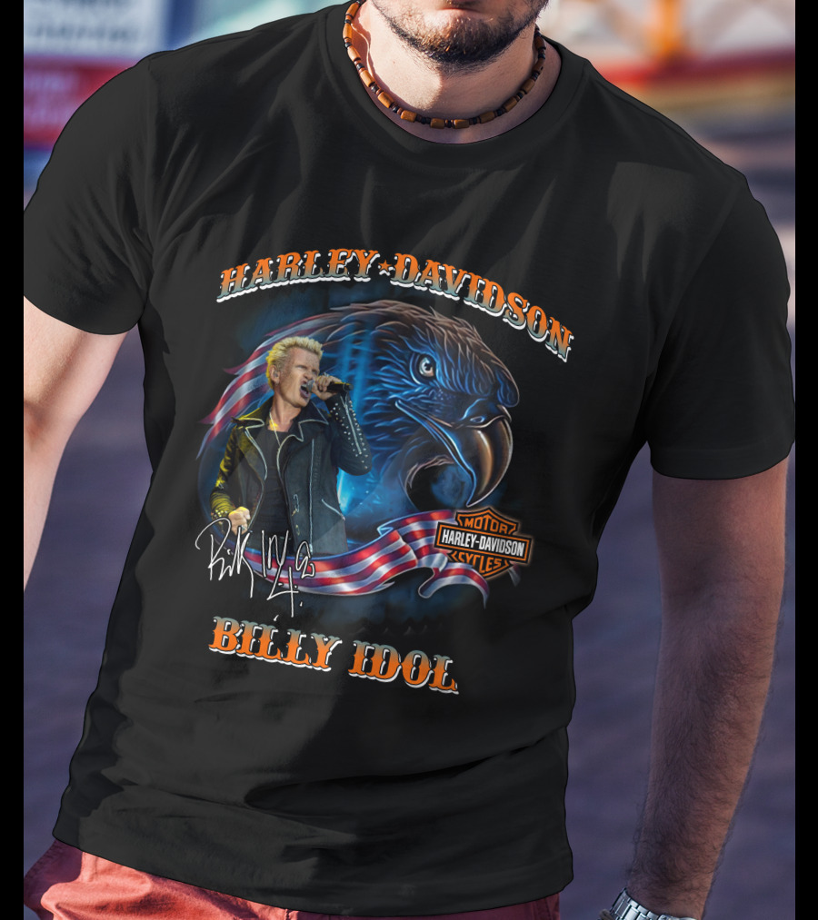 Harley Davidson Billy Idol Eagle Motor Cycles T-Shirt