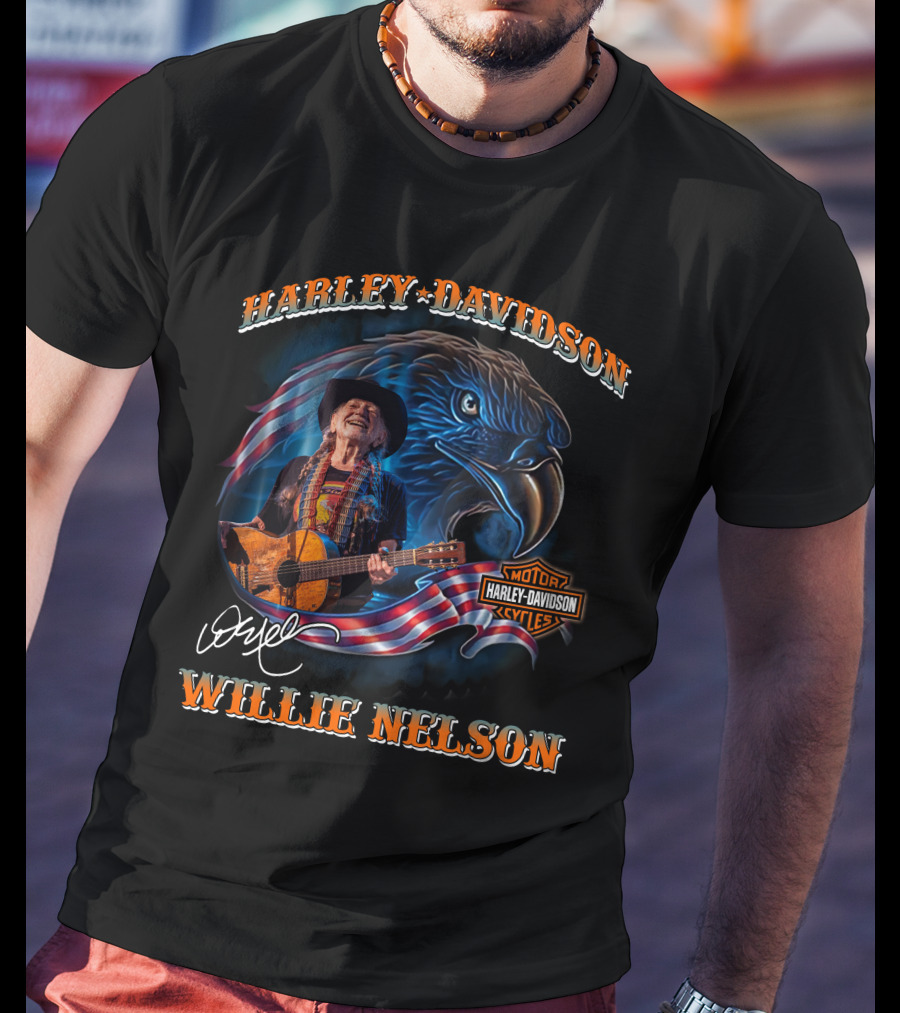 Harley Davidson Motor Cycles Willie Nelson T-Shirt