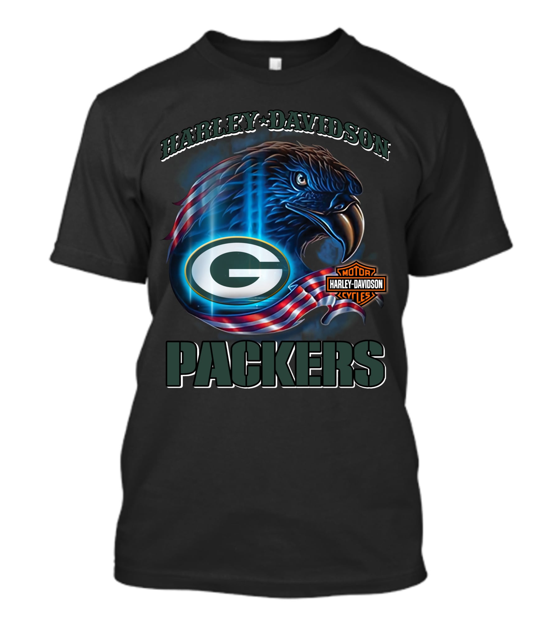 Harley Davidson Green Bay Packers Eagle T-Shirt