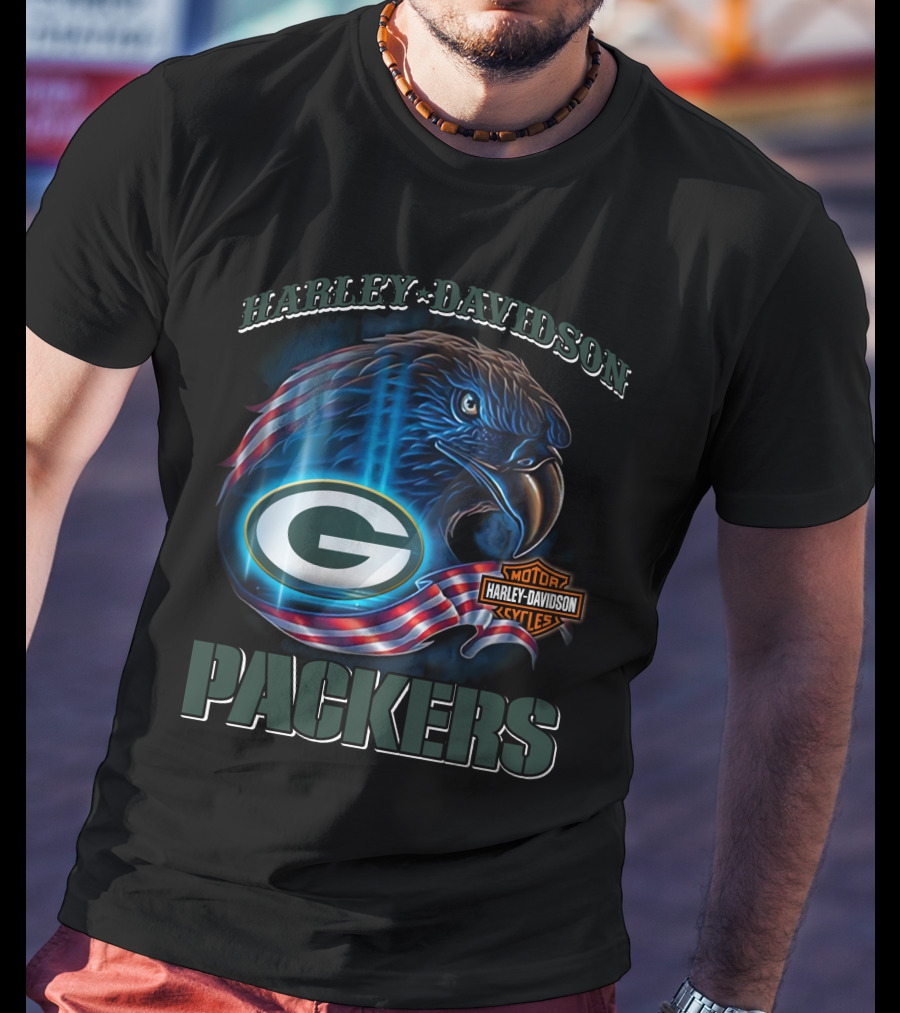Harley Davidson Green Bay Packers Eagle T-Shirt