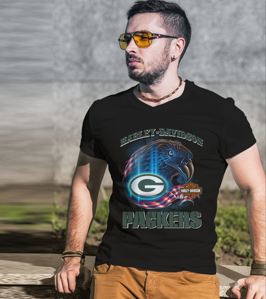 Harley Davidson Green Bay Packers Eagle T-Shirt