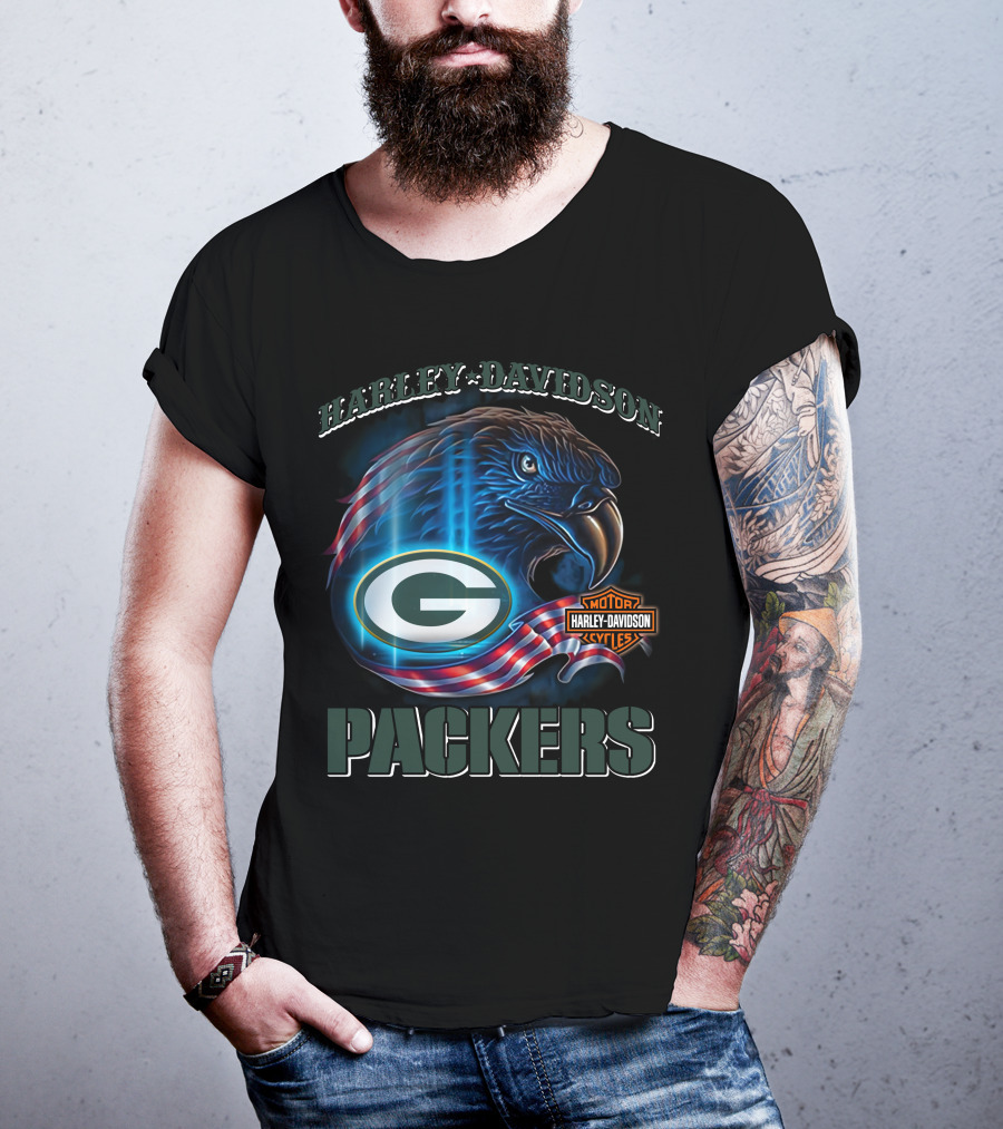 Harley Davidson Green Bay Packers Eagle T-Shirt