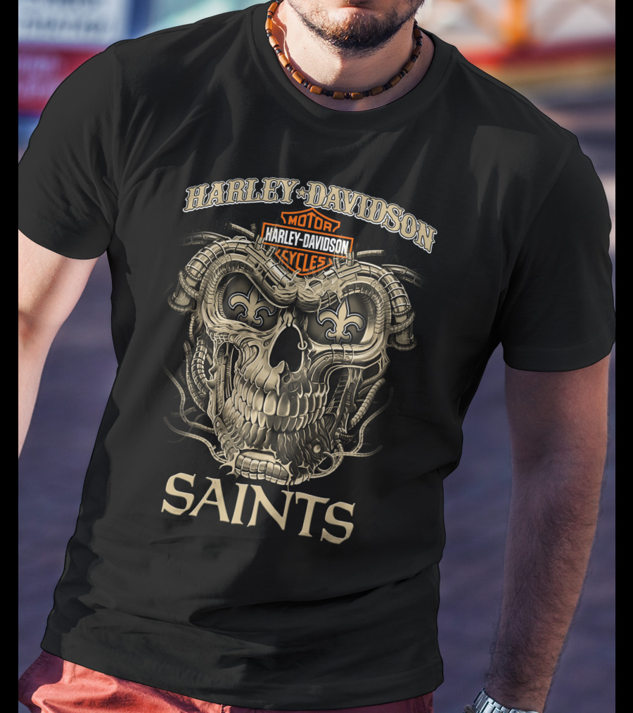 Harley Davidson Motorcycles Skull Saints T-Shirt