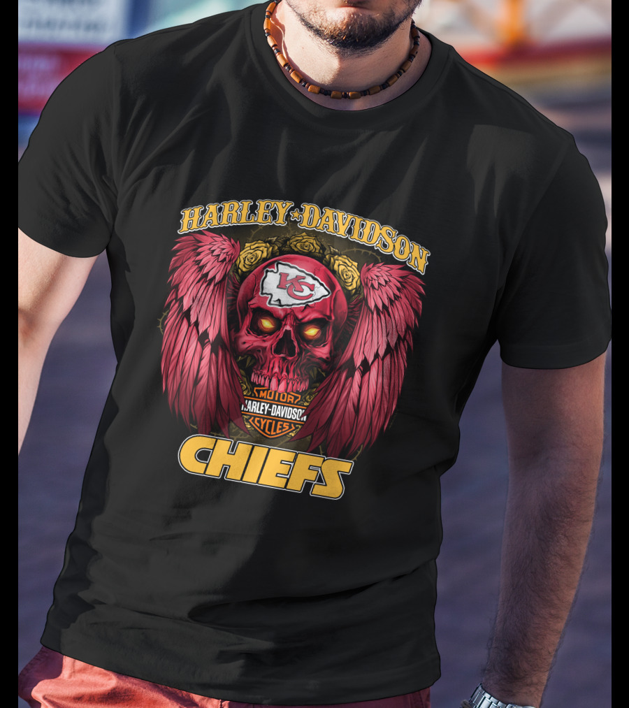 Harley Davidson Motor Cycles Kansas City Chiefs Nfl1228 T-Shirt